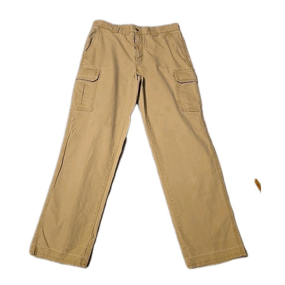 LL Bean‎ Men's 33x30 Pathfinder Cargo Pants Tan Tropic-Weight Comfort Waist